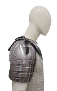 Conjunto de Armadura Medieval de Gorgeta y Pauldron de Acero Suave Plateado para Cuello y Hombros de Caballero, para Disfraces de Recreación Histórica - Product Image 2