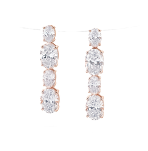 10K 14K 18K Solid Gold Oval Lab Grown <b>Diamond</b> Drop <b>Earrings</b> IGI Certified Wedding Long Stud <b>Earrings</b> Four Stone <b>Diamond</b> <b>Earrings</b> - Product Image 2