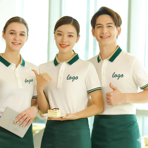 Vêtements de travail d'été pour serveurs, t-shirt à manches courtes imprimé pour la restauration, hôtel, restaurant, personnel de barbecue - Product Image 2
