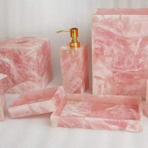 Juego de Baño de Resina Epoxi de Último Diseño 2026, 5 Piezas, Dispensador de Jabón, Portacepillos de Dientes, Bandeja para Cosméticos, a Precio Accesible - Product Image 1