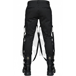 Pantalon cargo gothique à jambes larges, taille haute, mode alternative, pantalon décontracté - Product Image 2