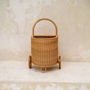 กระเป๋าเดินทางแบบรถเข็นหวายธรรมชาติสำหรับเด็ก ของเล่นแบบเข็น  ตะกร้าใส่ของแบบเป็นมิตรกับสิ่งแวดล้อม - Product Image 6