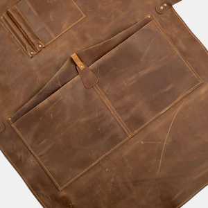Waterproof Leather <b>Apron</b> for Kitchen <b>BBQ</b> Grill Durable Heat Resistant <b>Apron</b> Bulk Supply OEM Customization LPN-0278 - Product Image 3