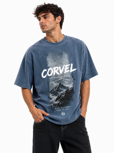 Camiseta gráfica extragrande para hombre con logo personalizado, camisetas artísticas con paisajes, estampado DTG, camiseta de verano y primavera, corte holgado, estilo urbano. - Product Image 4