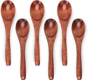 Nouvel ensemble de cuillères en bois au design minimaliste, polies à la main, réutilisables, pour le camping, cuillères à salade durables, 5 pièces - Product Image 5