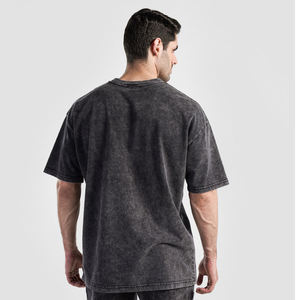 T-shirt délavé pour homme, coton doux, col rond, manches courtes, effet délavé, style streetwear décontracté, tenue d'été confortable - Product Image 2