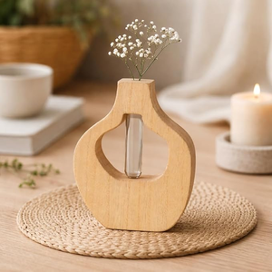 Vase à fleurs mural en bois Art Déco de haute qualité, écologique, fait main, pour la décoration de la maison et des hôtels - Product Image 5