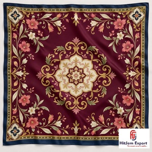 Écharpe carrée élégante personnalisée imprimée numériquement, douce et légère, fabricant OEM ODM, produits en tissu personnalisés Pemba, faible MOQ - Product Image 6