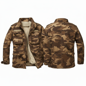 100% High Quality Trendy New Premium <b>Camo</b> Utility <b>Jacket</b> Multi Pocket Button Front Cotton Material Comfort Fit OEM ODM <b>Jackets</b> - Product Image 5