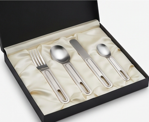 Ensemble de couverts en acier inoxydable de luxe moderne avec finition argentée miroir brillante, parfait pour la vaisselle de mariage - Product Image 6