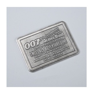 Custom Fashion Logo Charm Making Accessories Hardware Metal Embossed <b>Name</b> Plate - Product Image 2