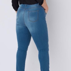 Jeans en denim décontractés pour femmes, coupe ample, taille haute, pantalons décontractés, fabricant et fournisseur en gros, jeans bleus confortables en coton - Product Image 2