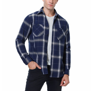 Camisa de Franela Delgada a Cuadros Negros y Rojos de Tela Suave 100% Algodón, Camisas Casuales a Cuadros Personalizadas para Hombre, Camisas de Vestir - Product Image 3