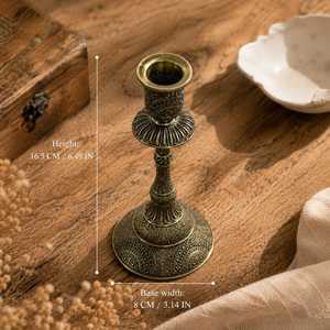 Bronze Vintage Candlestick Holder Ornate Peacock Pattern Taper <b>Candle</b> Stand European Retro Home Decor Romantic <b>Dinner</b> Table - Product Image 4