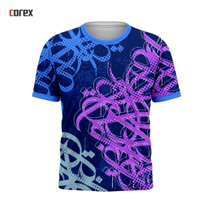 Maillot formel en polyester respirant pour homme, col rond, manches courtes, avec logo personnalisé en calligraphie imprimé par sublimation - Product Image 4