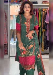 Conjunto de Dos Dupattas de Seda 100% Tejida con Bordado, Estilo Lindo, Cuello Redondo, Largo hasta la Rodilla, Tela Premium, Colección 2026 - Product Image 4