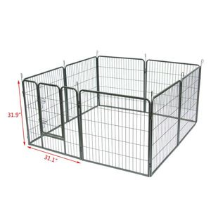 Recinto per Cani in Metallo a 8 Pannelli, Robusto, 32 Pollici, Recinzione e Area di Esercizio per Animali Domestici - Product Image 6