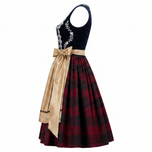 Vestido Bávaro de Terciopelo para Mujer, Estilo Oktoberfest, con Delantal, Diseño Tradicional Alemán, Fabricante Premium, Venta al Por Mayor - Product Image 4