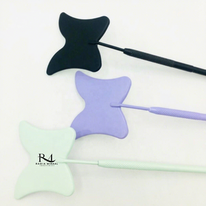 Miroir de maquillage portable en forme de papillon, en acier inoxydable, vert, violet, noir, avec revêtement en poudre, miroir pour cils - Product Image 5