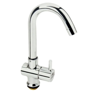 ก๊อกน้ำอ่างล้างหน้าแบบคอหงส์ ทนทาน ชุบโครเมียม น้ำร้อนน้ำเย็น ตัวก๊อกทองเหลือง แข็งแรง ทนทาน ใช้สำหรับห้องน้ำ - Product Image 1