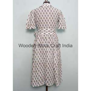 Vestido Midi Casual Vintage para Mujer, Elegante, Cuello en V, Manga Corta, Estampado Floral, 100% Algodón, Cintura Natural con Cinturón, Transpirable - Product Image 6