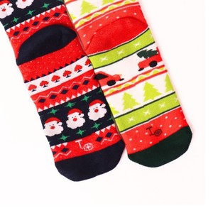 New Arrive Christmas Pattern Crew <b>Socks</b> Men Cotton Spandex Knitted Breathable Winter Holiday Design Red Green <b>Black</b> Trim - Product Image 3