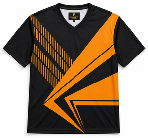 FURAT LEATHERS Running <b>Tshirt</b> Athletic Custom Front Printed Dry Fit Geometric Moisture Wicking <b>Polyester</b> V-neck Short Sleeve - Product Image 3