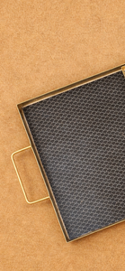 Juego de Bandejas de Servir de Metal Estilo Nórdico con Asas, Diseño Geométrico, Negro y Dorado, Plato Decorativo para Hogar, Hotel, Catering - Product Image 3