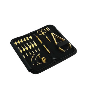 Premium Quality Top Selling Hair Extension Tools Full Kit with Micro Beads Removal <b>Pliers</b> <b>Small</b> Scissors Hair Pulling Hook - Product Image 3