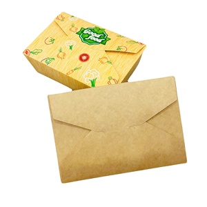 Custom Printed Recycled Kraft Paper Food Packaging <b>Box</b> with Varnishing Handle 3mm Thickness Custom Shape for Fried Chicken - Product Image 5