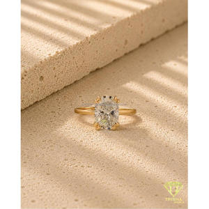 Anillo de Plata de Ley 925 con Diamante Cultivado en Laboratorio VVS, con Engaste Rectangular en Racimo, Joyería Elegante y de Lujo - Product Image 2