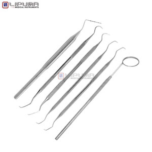 Kit de Prophylaxie Dentaire Basique 6 Pièces pour Nettoyage des Dents Vétérinaire, Ensemble d'Instruments Manuels en Acier Inoxydable pour Animaux Domestiques à Usage Médical - Product Image 2