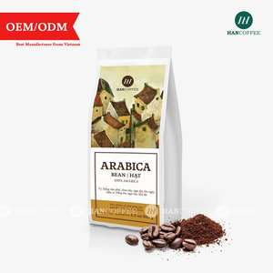 HANCOFFEE Meilleur prix pour le café en grains torréfiés 100% Arabica en marque blanche à faible MOQ Échantillon gratuit - Sac Kraft/Plastique 100/250/500gr - Product Image 1