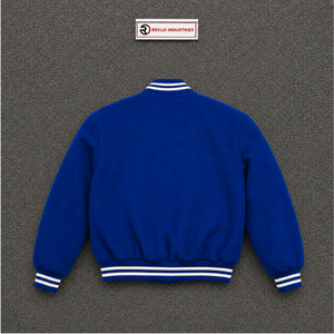 Molde de Chaqueta Universitaria Azul, Vista Frontal, Chaqueta Bomber Premium en Blanco, Plantilla Realista para Diseño de Ropa por Sublimación, Alta Resolución - Product Image 6