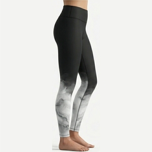Leggings longs taille haute pour femmes, imprimé dégradé, tricotés en spandex et polyester, style sportif, toutes saisons, confortables et respirants - Product Image 3