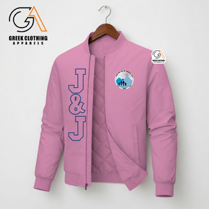 Blouson Bomber Sorority Jack And Jill Of America avec fermeture éclair, en coton de haute qualité, motif flamme, veste en satin personnalisée - Product Image 1