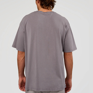 Manufacturer Custom Oversized Washed Cotton <b>TShirt</b> Grey Vintage Acid Wash Heavyweight Streetwear Blank Graphic Print Tee For Men - Product Image 3
