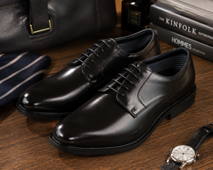 Zapatos Oxford de Vestir para Hombre, Negros, de Charol, con Punta Redonda, con Cordones, Impermeables, para Oficina - Product Image 5