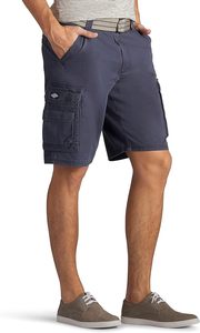 Shorts cargo en denim bleu marine pour homme, taille mi-haute, respirants, style décontracté d'été avec poches, tissu en coton tissé - Product Image 5
