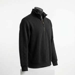 เสื้อสเวตเชิ้ตแบบซิปครึ่งตัว ผ้าหนา แขนยาว ไม่มีลาย - Product Image 4