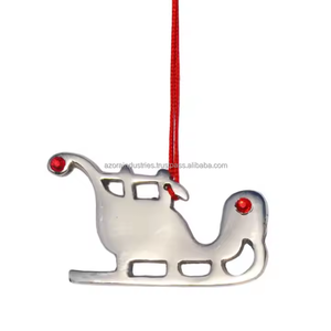 Ornement de décoration d'arbre de Noël en métal argenté de style moderne Ornements suspendus les plus vendus pour accessoires de décoration d'arbre - Product Image 5