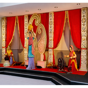 Estatuas de Dama de la Cultura Punjabi para Decoración de Bodas, Ligeras, Precios al por Mayor, Multicolores, para Escenarios de Bodas Culturales Punjabi y Eventos - Product Image 1