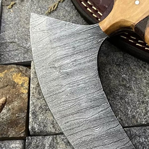 Cuchillo para Pizza Vikingo de Acero con Alto Contenido de Carbono Hecho a Mano por OEM THEWIZ CRAFTS con Mango de Madera |   Cortador de Pizza Rústico Personalizado para Acampar al Aire Libre - Product Image 6