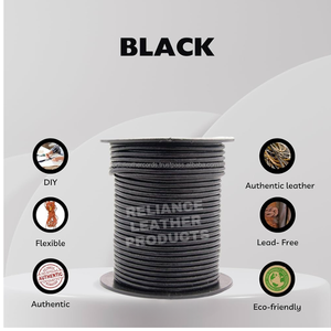 Bobine de cuir véritable noir de 1,5 mm pour la fabrication de bijoux, artisanat DIY, bracelets, porte-clés, composants faits à la main, type de produit - Product Image 3