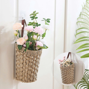 Durable Lightweight Seagrass <b>Basket</b> Natural Organizer <b>For</b> <b>Flowers</b> Door Hanging Wall Hanging <b>Basket</b> - Product Image 2