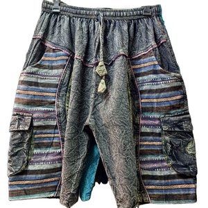 Shorts en toile pour hommes, style décontracté, athlétique, pour la salle de sport, style urbain, uni, vintage, 100% coton, taille élastique, séchage rapide - Product Image 1