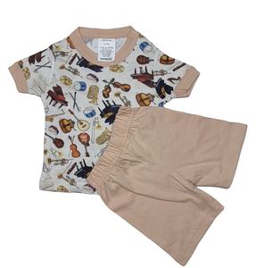 Ensemble T-shirt et Short en Coton Doux à Manches Courtes pour Bébé Garçon et Tout-Petit, Motif Imprimé Décontracté, Nouvelle Collection Boutique, Offre Spéciale Été - Product Image 1