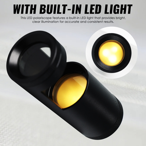 Portable 93mm Length LED Gemstone Polariscope, Dual Lens with <b>28mm</b> Diameter, Built-in LED Light for Jeweler, Gemologist Tool - Product Image 4