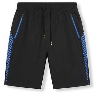 Men's Black Sport Shorts With Red Side Panels Drawstring Waist Quick Dry Regular Length - Product Image 4