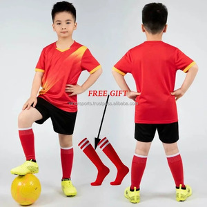 ชุดเสื้อเจอร์ซีย์ฟุตบอลสำหรับเด็กเด็กผู้ชายเด็กผู้หญิงชุดฟุตบอลแขนสั้นสำหรับเด็ก - Product Image 4